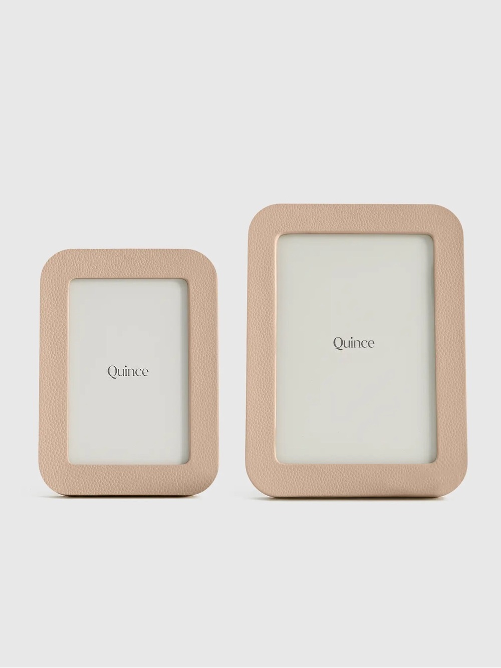 NWOT QUINCE Set 4x6 & 5x7 Shagreen Leather Picture Frames Blush 8717
